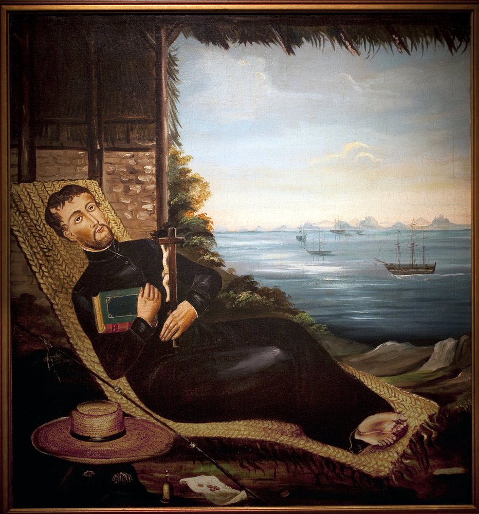 Saint Francois Xavier Resting in Front of the Bay of Hong Kong