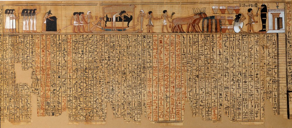 Egyptian Antiquities: Book of the Dead, Papyrus of Nebqed. Around 1400-1350 BC. 18th Dynasty. From Thebes. H. 6.3 m. Paris, Musée du Louvre by School Egyptian