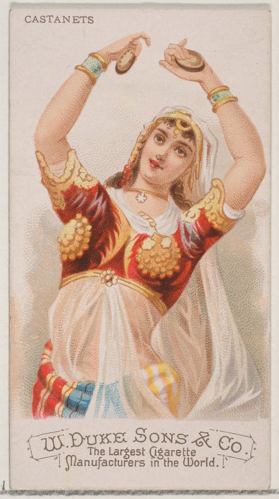 Castanets, from the Musical Instruments Series N82 for Duke Brand Cigarettes by Schumacher and Ettlinger