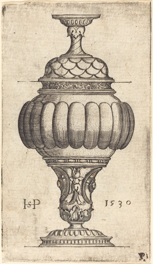 Double Goblet with Oval Decorations by Sebald Beham