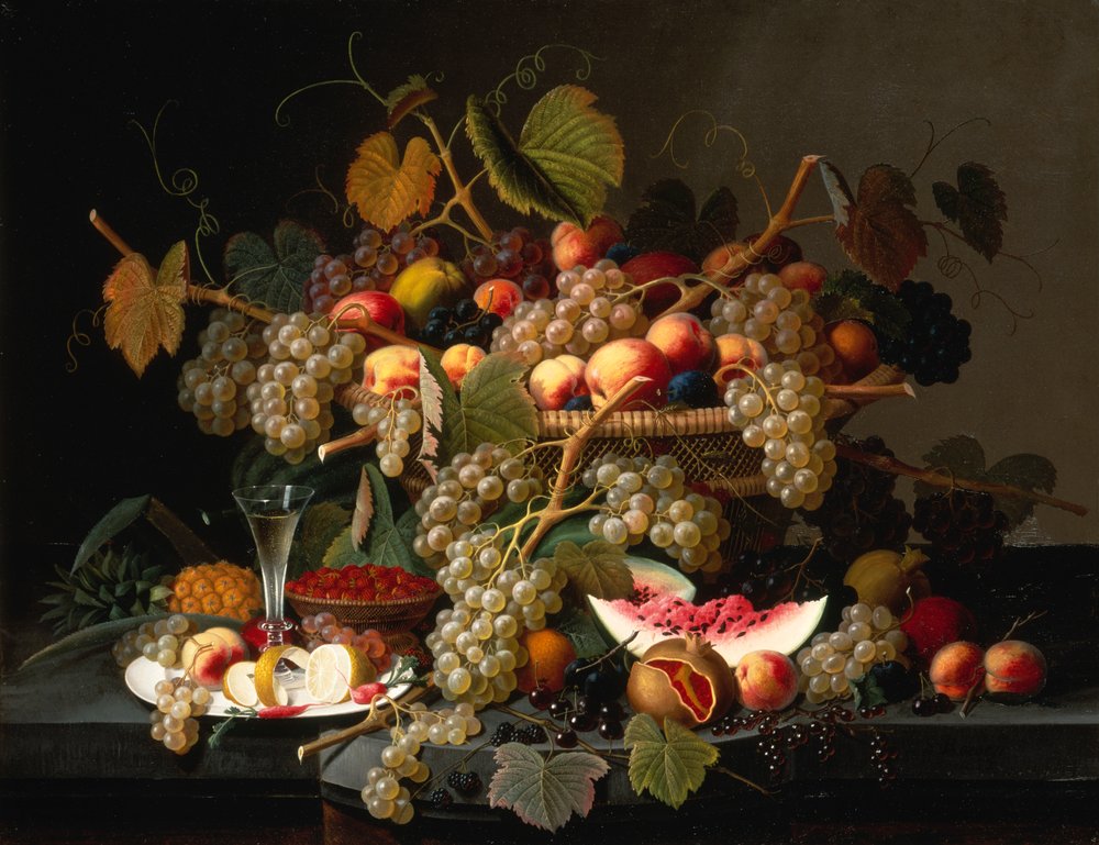 Still Life with Fruit, 1852. by Severin Roesen