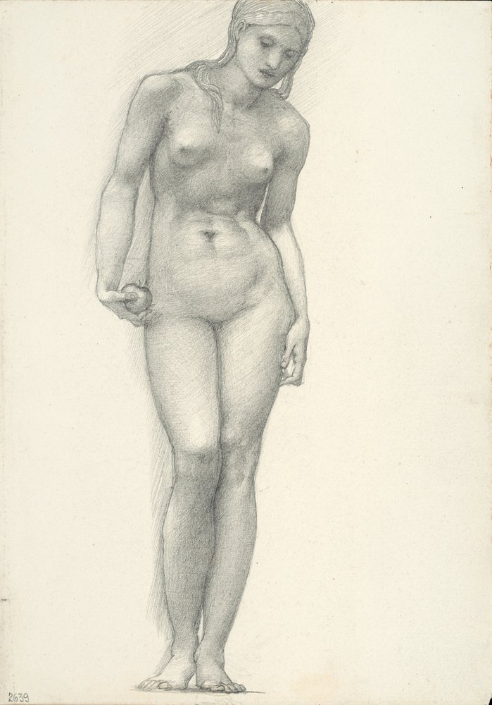 Venus with Golden Apple in Right Hand, for the Troy Triptych, sketchbook no. 2639 by Sir Edward Burne Jones