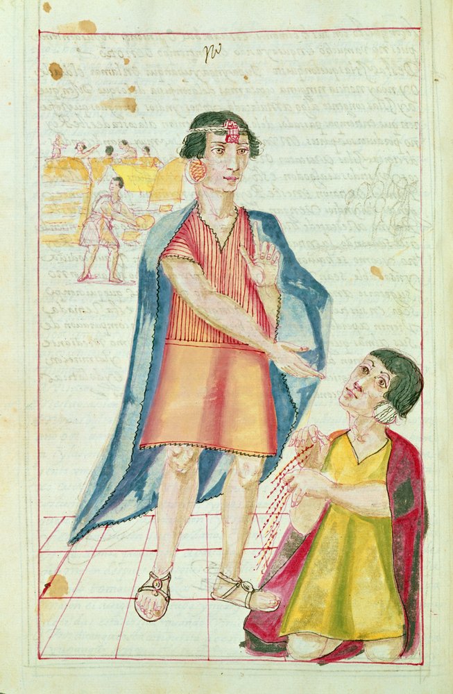 Illustration of a Quipu, from 'Historia y Genealogia Real de los Reyes ...
