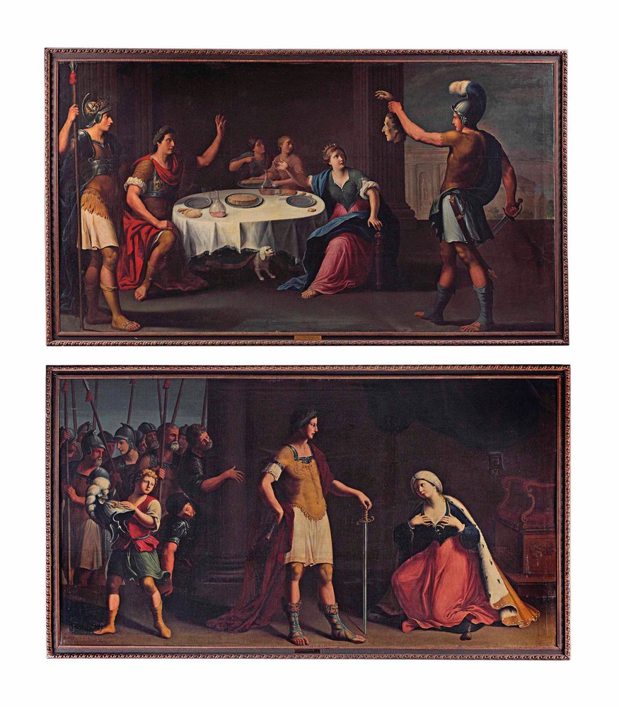 The Head of Pompey Delivered to Caesar; and Octavius Augustus Caesar ...