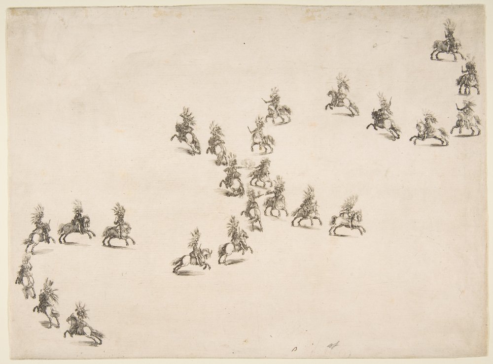 Twenty-four Cavaliers Form a Double S, 1652 by Stefano della Bella