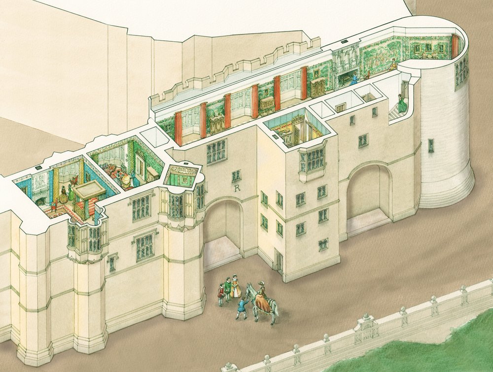 Queen Elizabeth I's North Gallery at Windsor Castle, Berkshire, c.1578-1603
