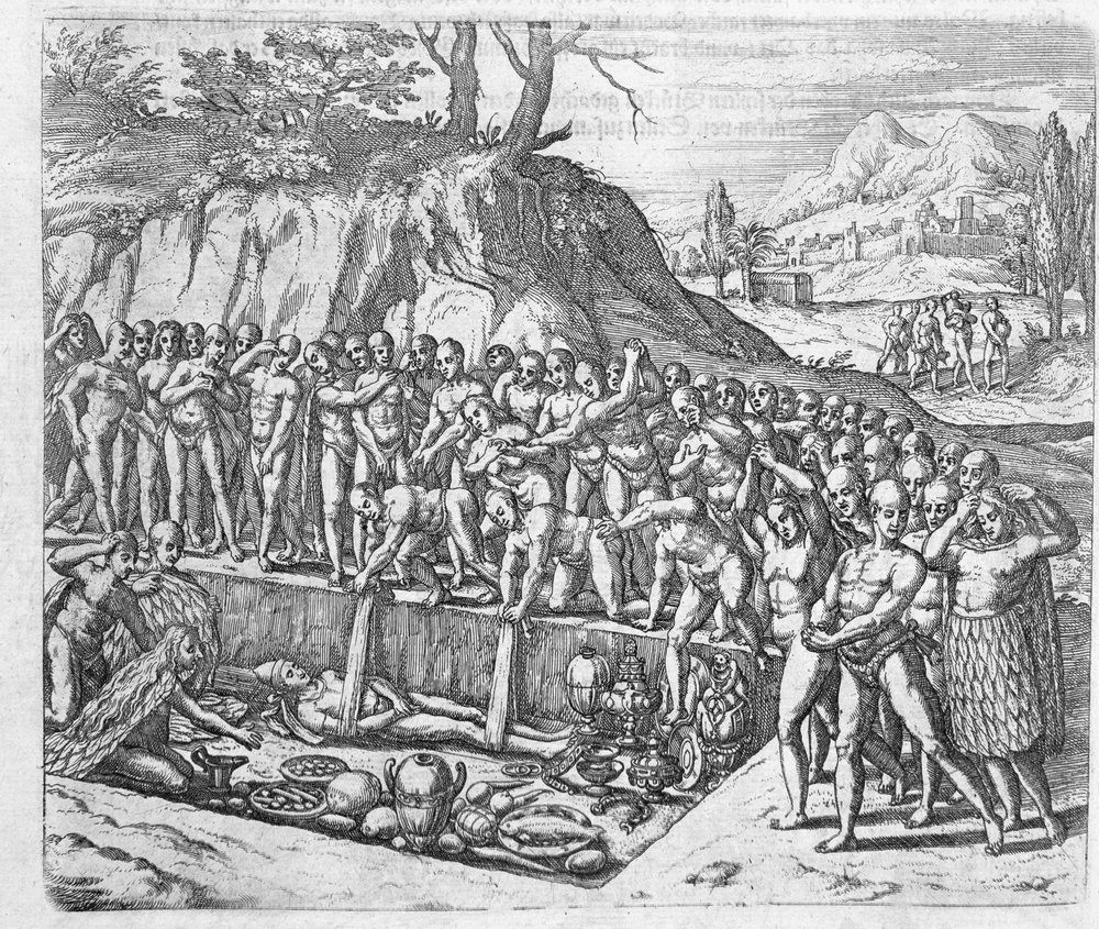 Method of burial of Peruvian kings and nobility from Girolamo Benzoni's ...