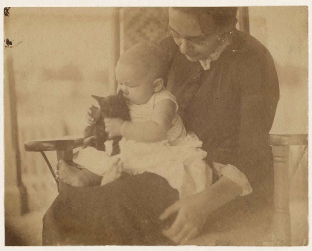 [Frances Crowell and Child with Kitten] by Thomas Eakins