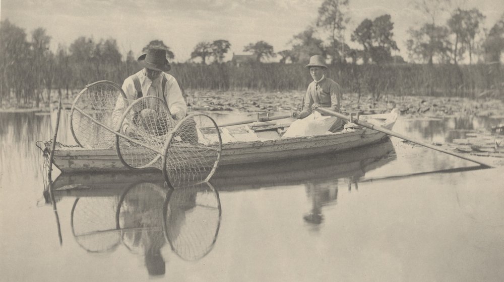 Setting the Bow-Net, 1886 by Thomas Frederick Goodall
