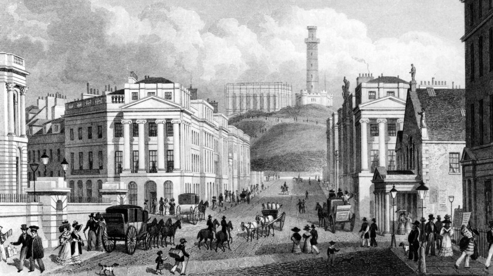 Waterloo Place, The National and Nelson's Monuments and Calton Hill ...