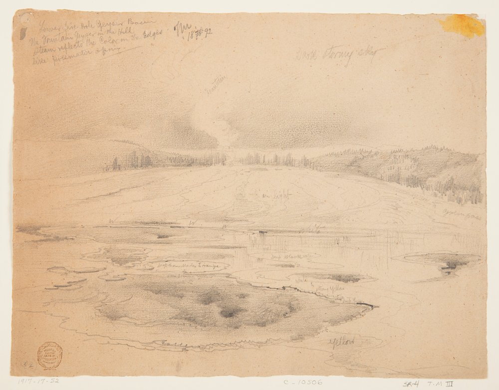 Lower Fire Hole, Geyser Basin, Yellowstone by Thomas Moran