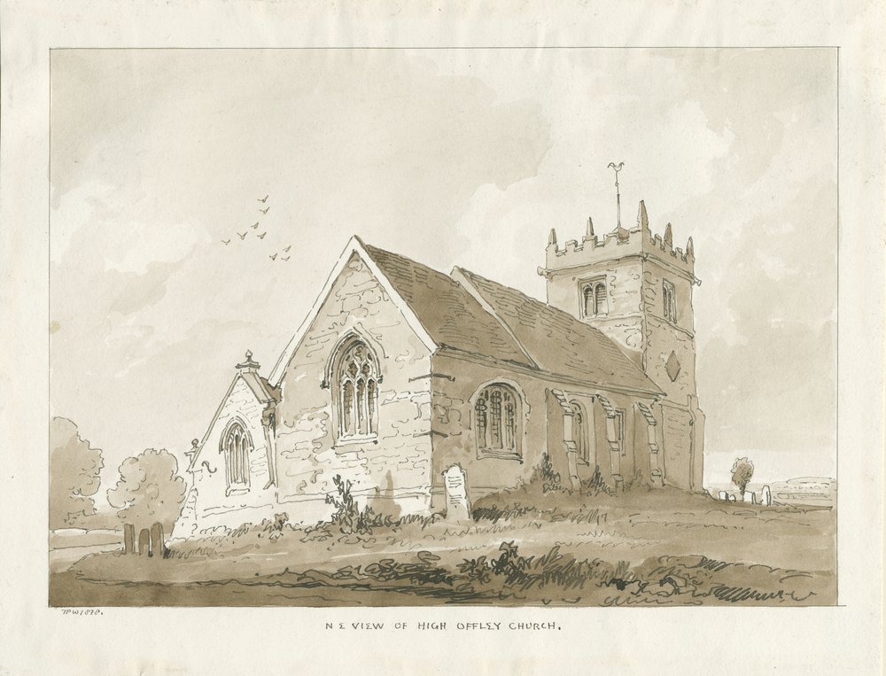 High Offley Church by Thomas Peploe Wood: Fine art print