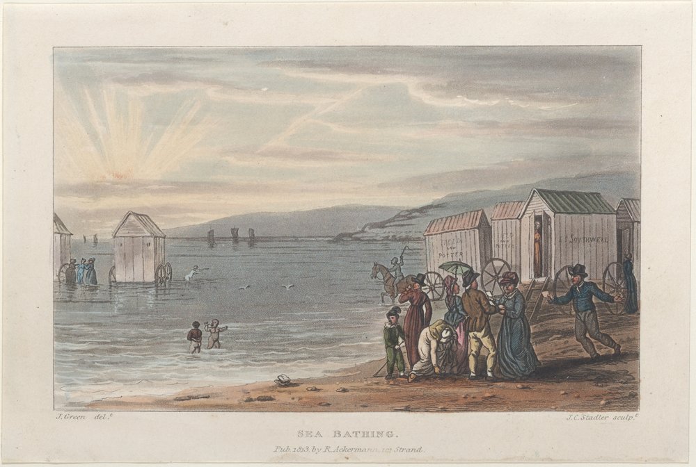 Sea Bathing, from Poetical Sketches of Scarborough, 1813 by Thomas Rowlandson, Joseph Constantine Stadler, J. Bluck