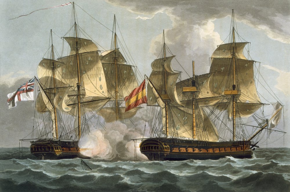 Capture of the Mahonesa, October 13th 1796, engraved by Thomas Sutherland for J. Jenkins