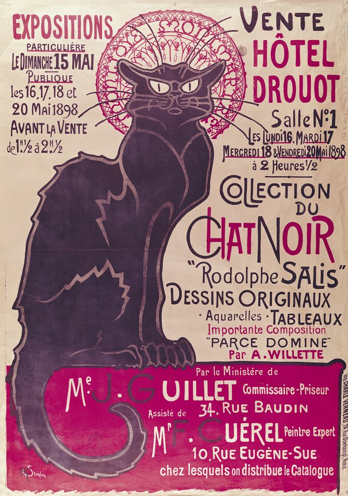 Poster advertising an exhibition of the 'Collection du Chat Noir