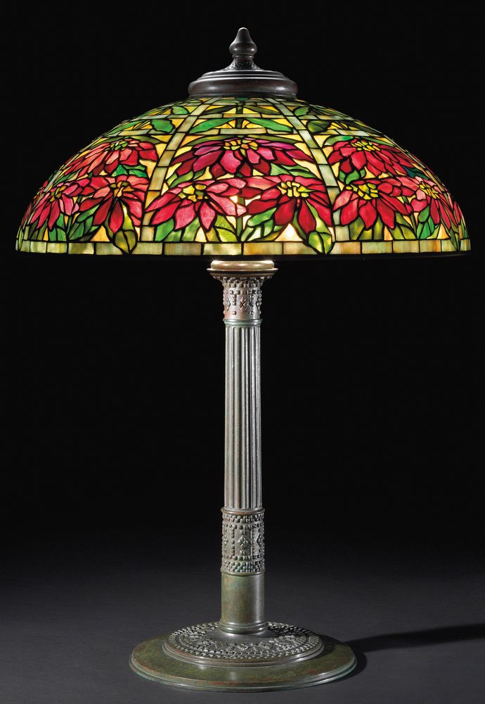 Tiffany poinsettia lamp discount