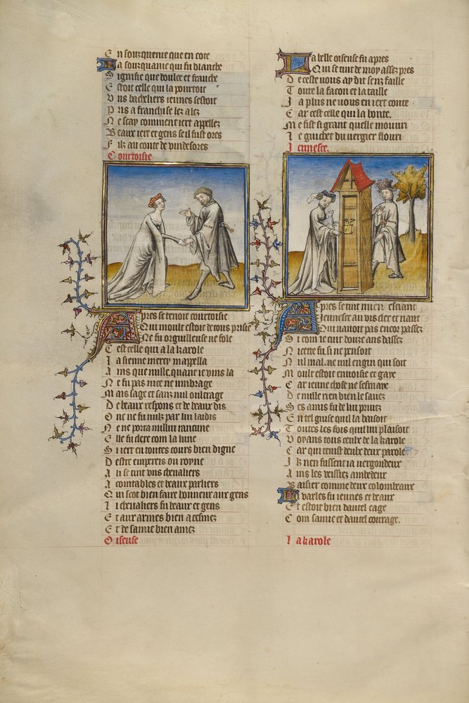 Courtesy with a Knight; Idleness Opening the Door for the Lover by Unbekannt Unbekannt