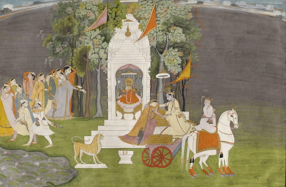 Krishna Abducting Rukmani from the Temple