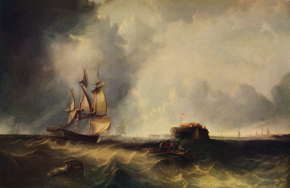 A Ship, and Men in a Rowing Boat off Calais, c1830, 1938 by Unbekannt