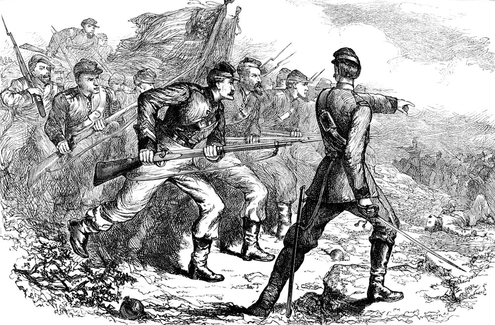 Charge of the Federals at Corinth, American Civil War