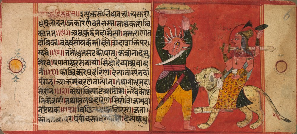 Devi Attacking a Demon by Unbekannt Unbekannt