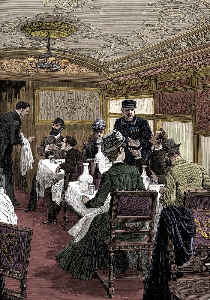 Dining Car on the Orient Express, c1885 by Unbekannt