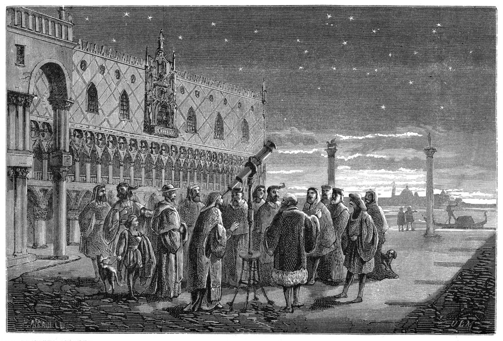 Galileo Demonstrating His Telescope, Venice, 1609 by Unbekannt