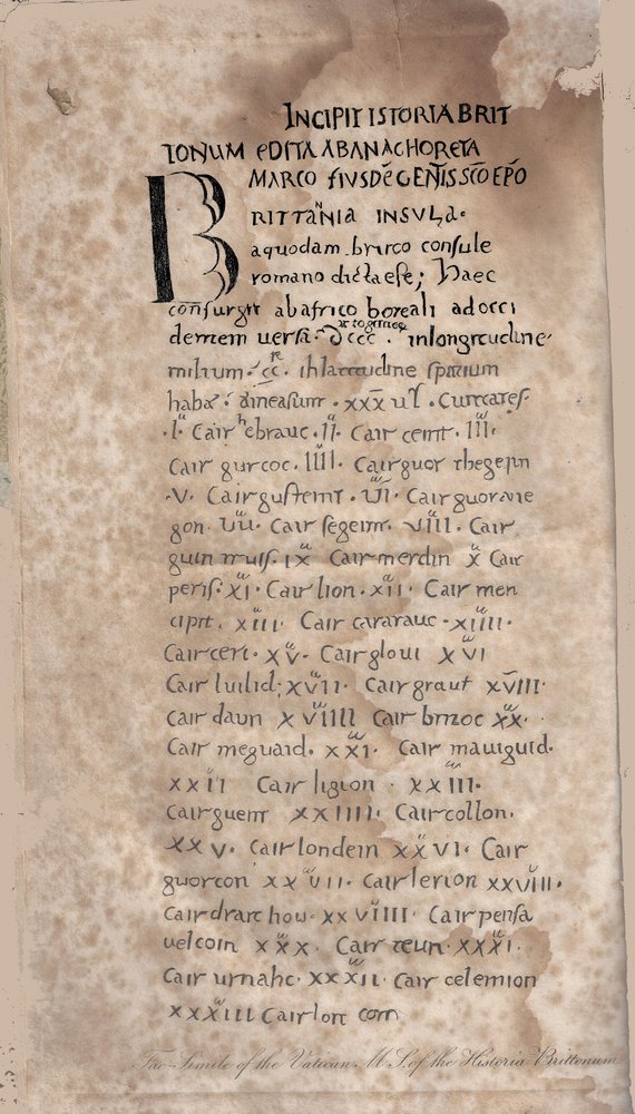 Historia Brittonum by Nennius. First Page of Manuscript