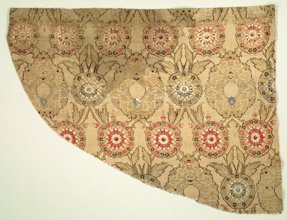 Lampas with double ogival floral pattern on checkered ground, 1550-1575 by Unbekannt