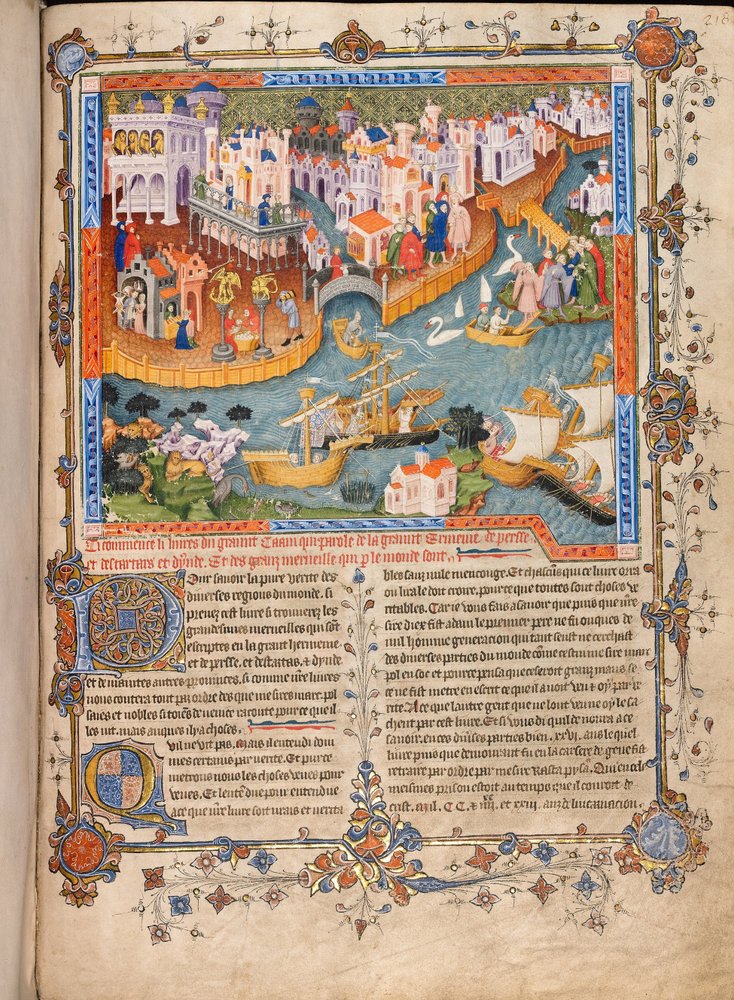 Marco Polo’s departure from Venice in 1271, from Marco Polo’s Travels, ca. 1400 by Unbekannt