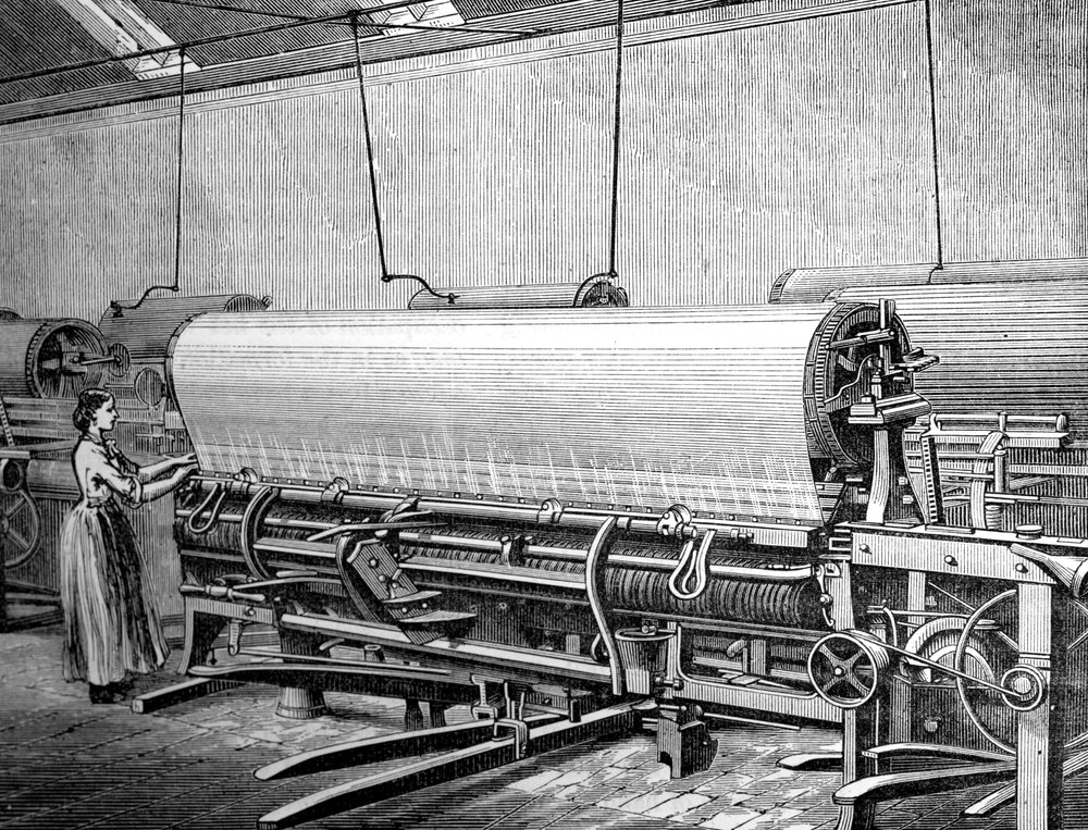 Net loom in the Stuarts factory, c1880 by Unbekannt