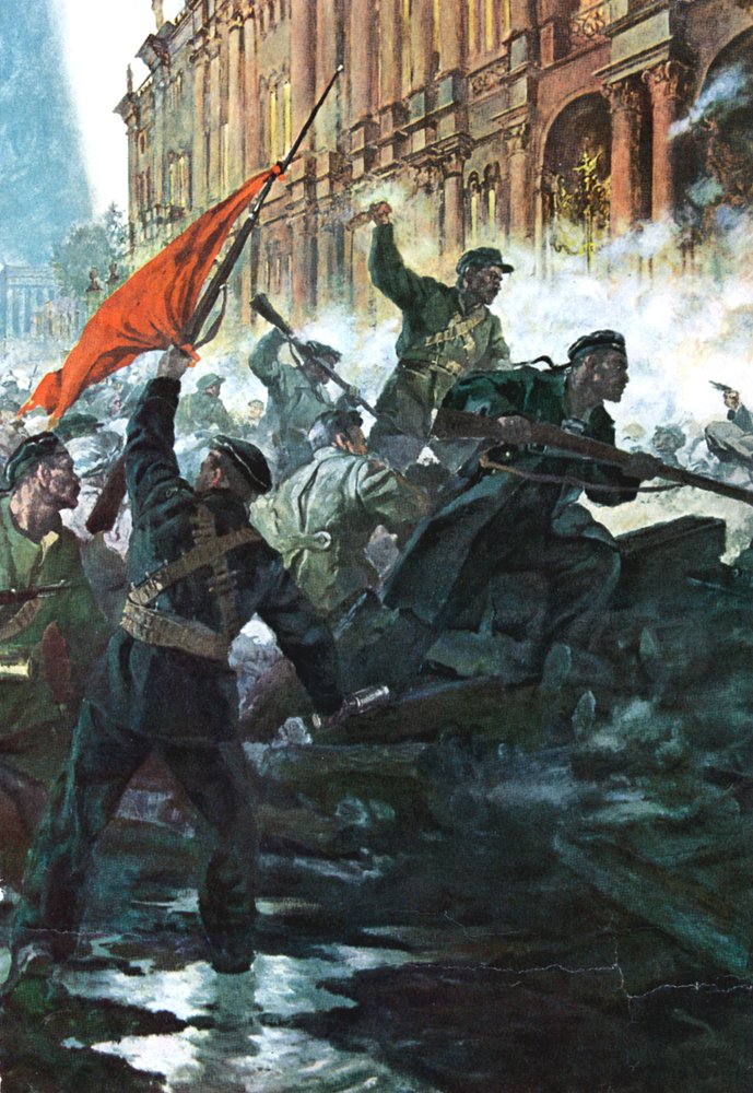The storming of the Winter Palace, St Petersburg, Russian