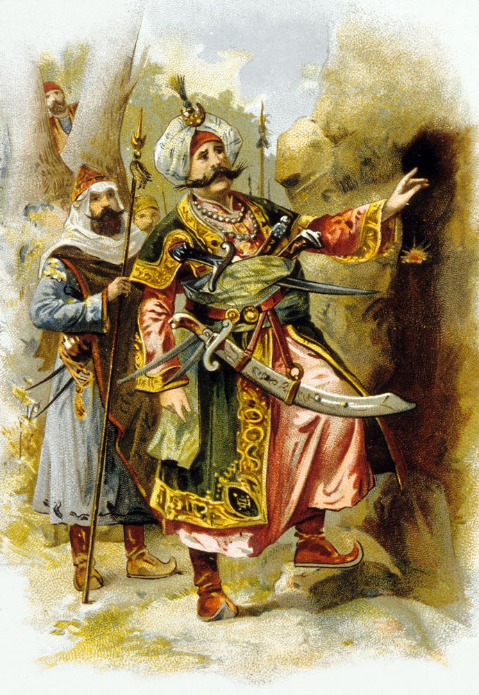 Arabian Nights: Ali Baba and the Forty Thieves: the leader of the thieves saying 