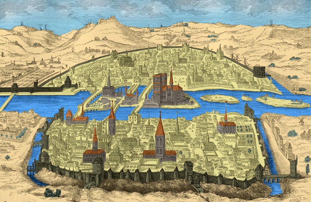 General View of Paris in the 15th and 16th Century