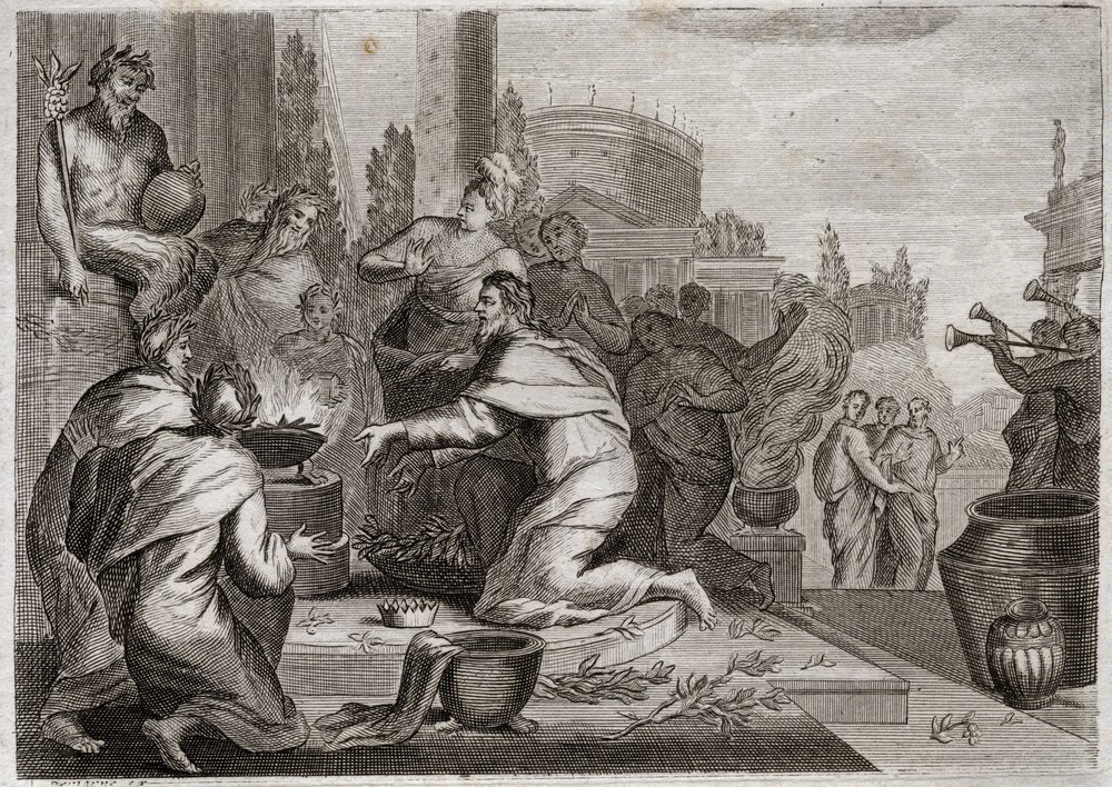 Bible of Royaumont, Old Testament: Fall of Solomon (illustration from 1811)