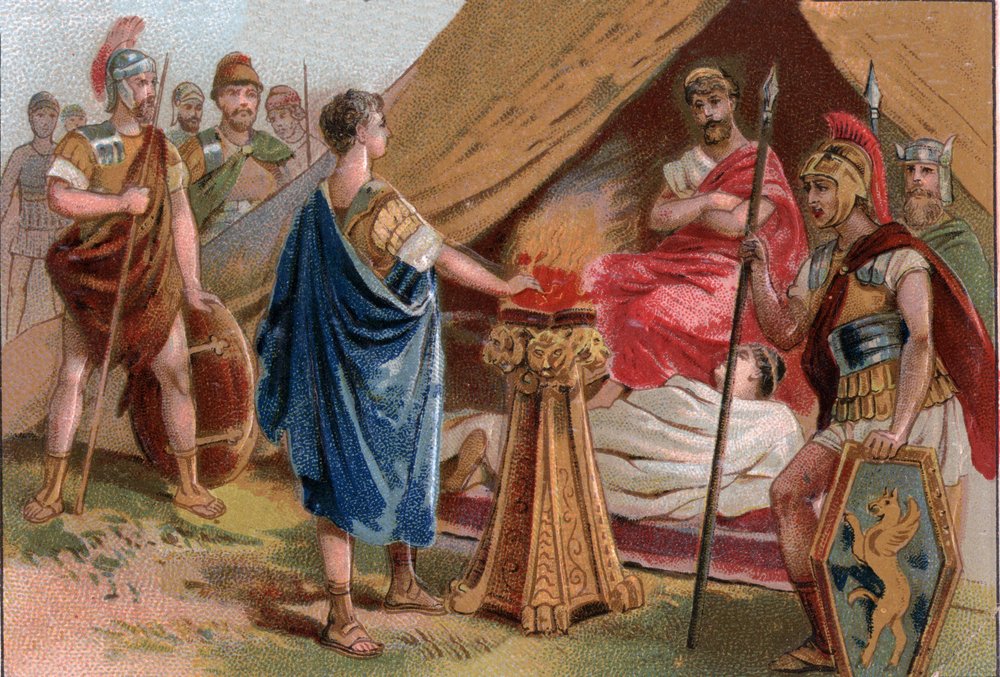 Mucius Scaevola before Porsenna. Caius Mucius Scaevola, a young Roman ...