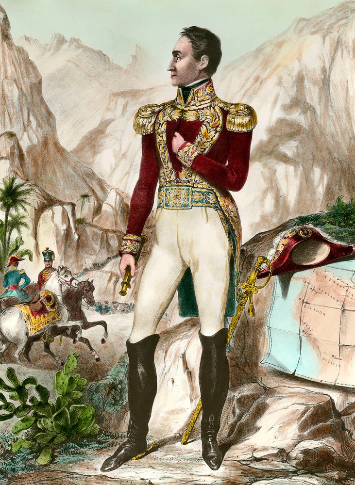 Full-length portrait of Simon Bolivar, South American general