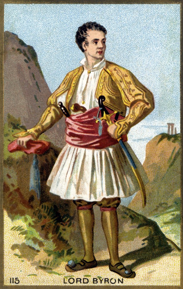 Portrait of George Gordon Noel, 6th Baron Byron, Lord Byron Dressed in ...