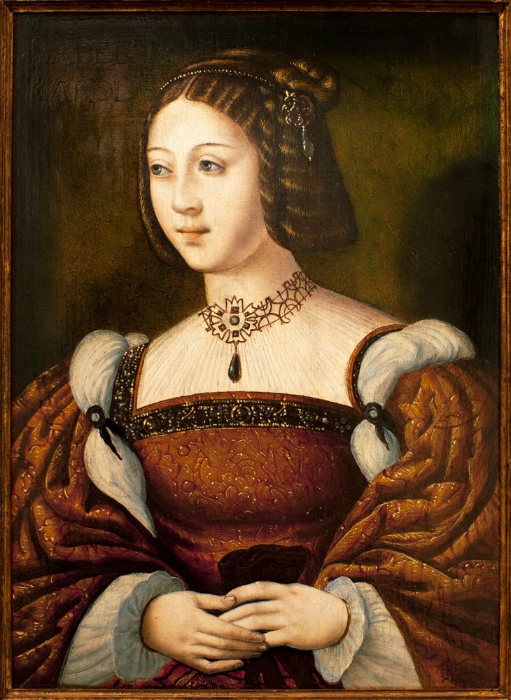 Portrait of Isabella of Portugal (1503-1539) - Painting by an anonymous master, c. 1526, oil on wood, 40 x 29 cm, middle of the 16th century - Museum of An by Unknown artist