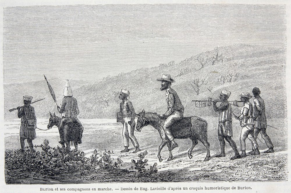 Richard Francis Burton, British explorer, and his companions in Africa ...