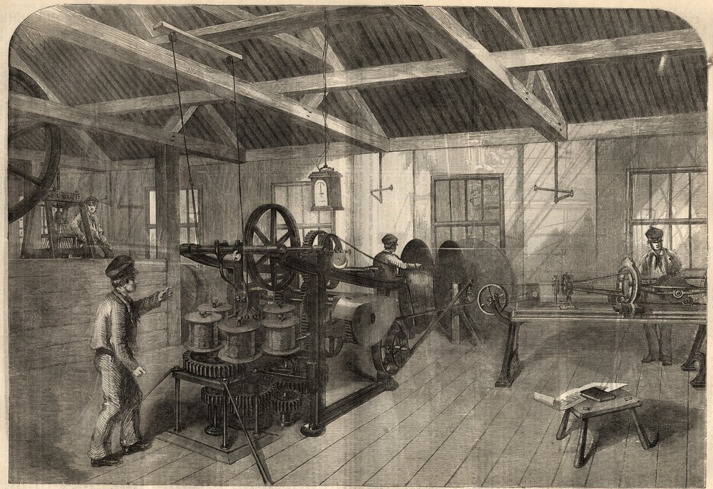 Telegraphy: manufacture of transatlantic cable in Glass, Elliot and ...