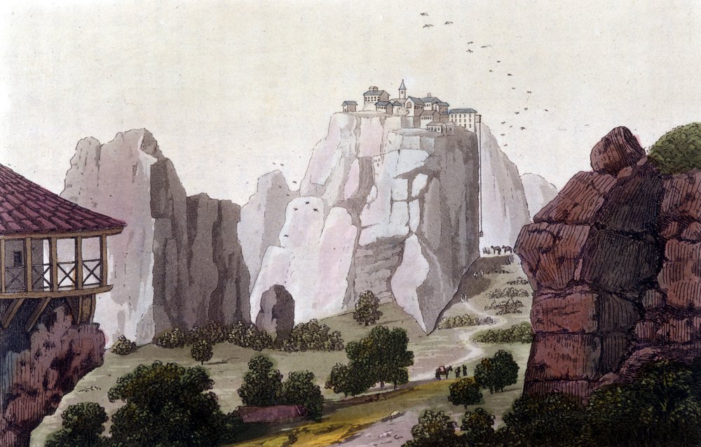 The Meteors in Greece in 1810. in “The old and modern costume” by Jules Ferrario, ed. Milan by Unknown artist