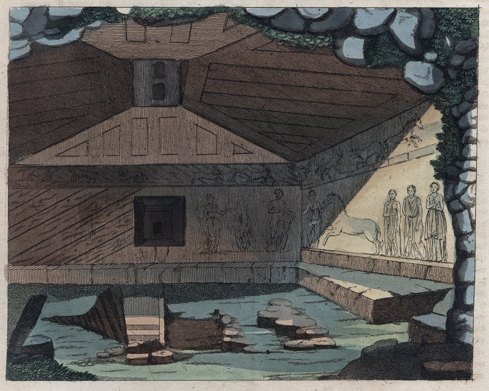 The Necropolis of Tarquinia - engraving from "Usi e Costumi di Tutti i Popoli dell