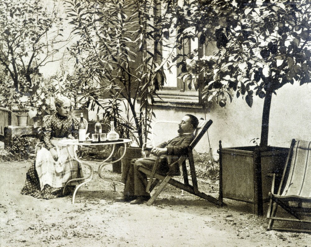 Toulouse Lautrec with His Mother, at the Château de Malromé by Unknown artist