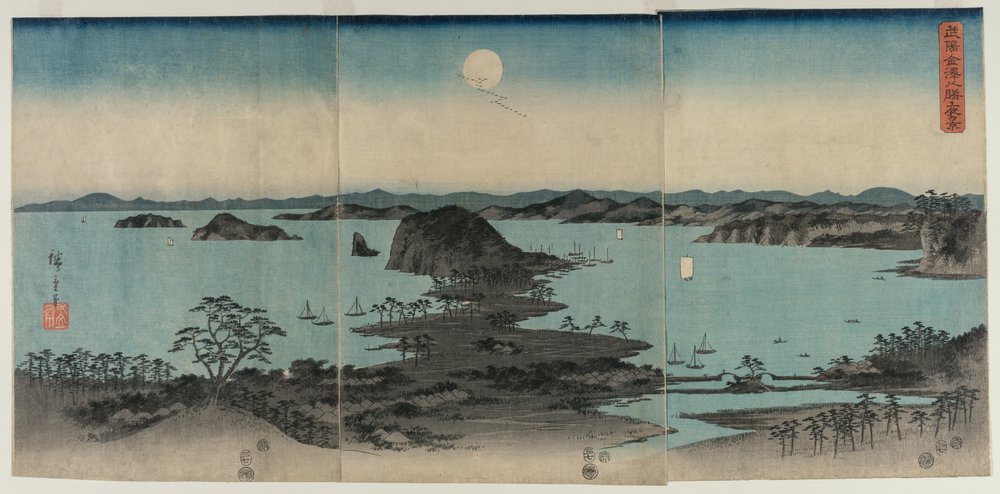Eight Views of Kanazawa at Night by Utagawa Hiroshige