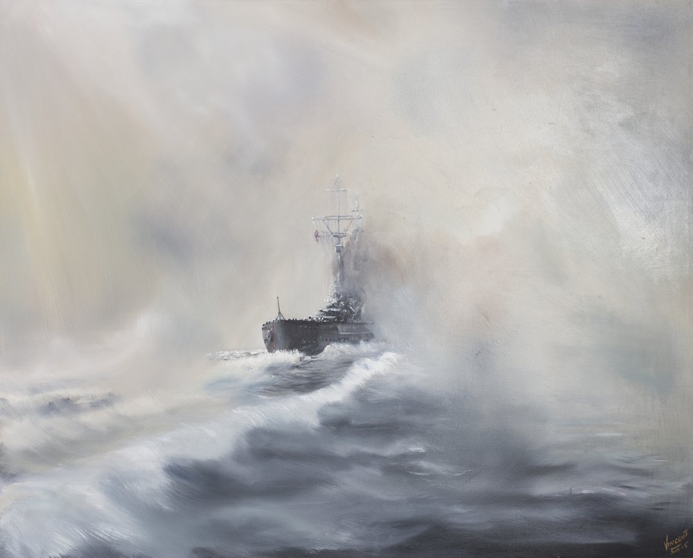 Bismarck evades her pursuers May 25th 1941 by Vincent Alexander Booth