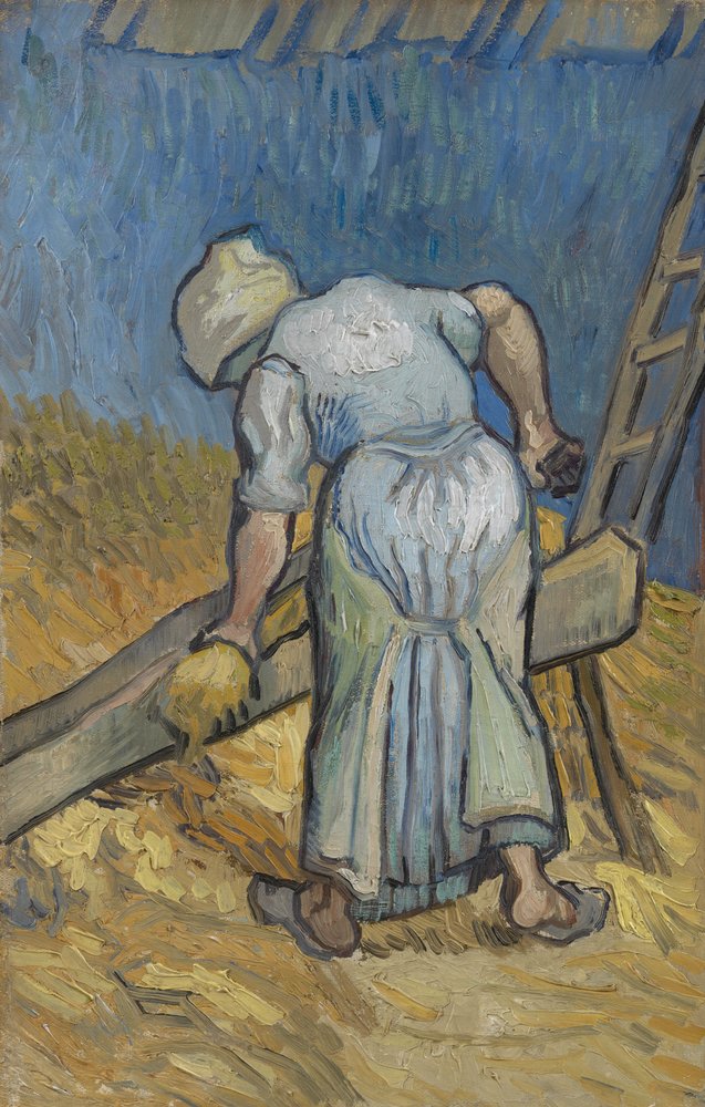 Peasant Woman Bruising Flax by Vincent van Gogh
