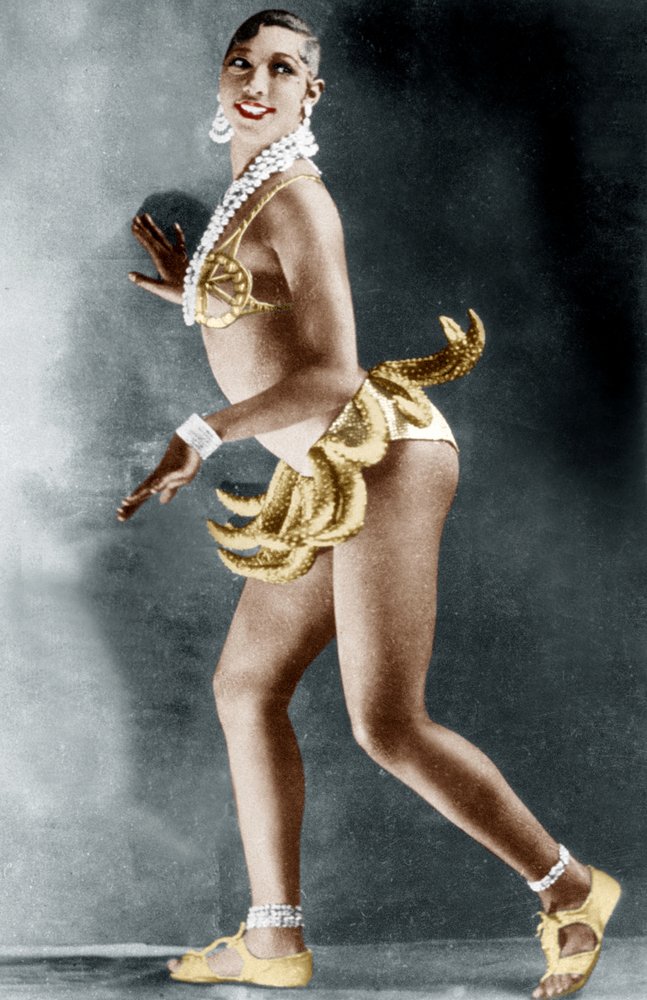 Josephine Baker (1906-1975) at the Folies Bergère in Paris with banana belt by Walery