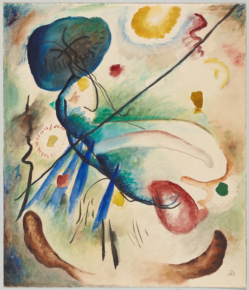 Watercolor with Stroke by Wassily Kandinsky
