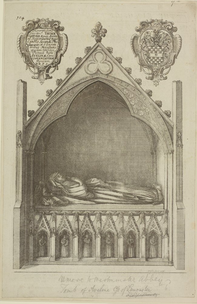 View of the Tomb of Avaline, Countess of Lancaster (Wife of Edmund, Earl of Lancaster) in Westminster Abbey by Wenceslaus Hollar